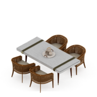 conjunto de mesa isométrica perspectiva 3d render png