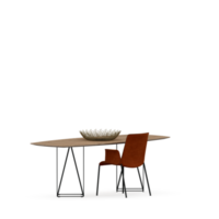 Isometric Table set front 3D render png