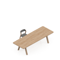 renderização 3d de perspectiva de conjunto de mesa isométrica png