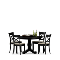 Isometric Table set front 3D render png