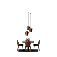 conjunto de mesa isométrica render 3d frontal png