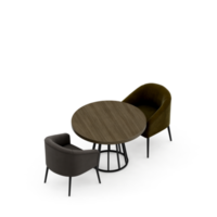 renderização 3d de perspectiva de conjunto de mesa isométrica png