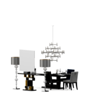 table isométrique set rendu 3d avant png