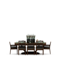 conjunto de mesa isométrica render 3d frontal png