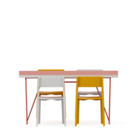 Isometric Table set front 3D render png