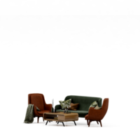 conjunto de mesa isométrica render 3d frontal png