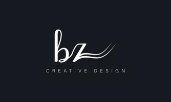 Handwriting style letter BZ logo design. BZ logo design vector pro vector.