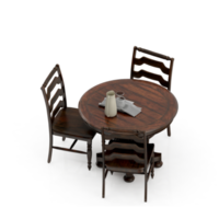 Isometric Table set Perspective 3D render png