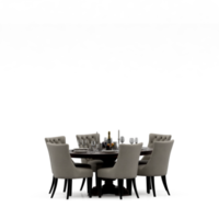 conjunto de mesa isométrica render 3d frontal png