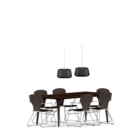 Isometric Table set front 3D render png