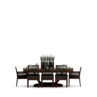 Isometric Table set front 3D render png