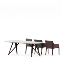 conjunto de mesa isométrica render 3d frontal png