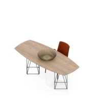 renderização 3d de perspectiva de conjunto de mesa isométrica png