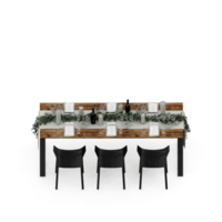 renderização 3d de perspectiva de conjunto de mesa isométrica png