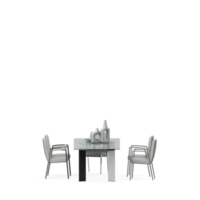 Isometric Table set front 3D render png