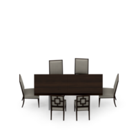 renderização 3d de perspectiva de conjunto de mesa isométrica png