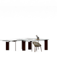 conjunto de mesa isométrica render 3d frontal png