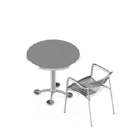 rendu 3d de la perspective de l'ensemble de table isométrique png