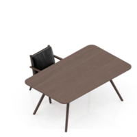 rendu 3d de la perspective de l'ensemble de table isométrique png