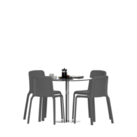 Isometric Table set front 3D render png