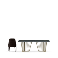 Isometric Table set front 3D render png
