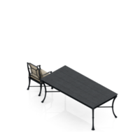 renderização 3d de perspectiva de conjunto de mesa isométrica png