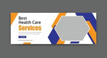 medical health care social media banner template design vector