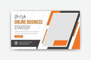 diseño de plantilla de banner de redes sociales de estrategia comercial en línea vector