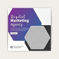 diseño de banner de plantilla de publicación de redes sociales de marketing digital. plantilla de banner de negocios. vector