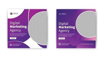 diseño de plantilla de publicación de redes sociales de marketing digital vector
