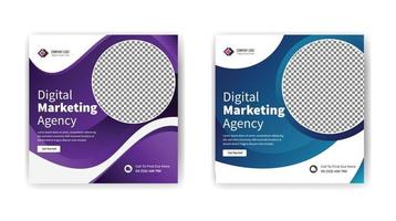 digital marketing social media post template design vector