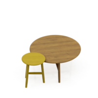 rendu 3d de la perspective de l'ensemble de table isométrique png