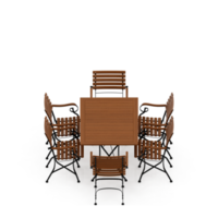 rendu 3d de la perspective de l'ensemble de table isométrique png