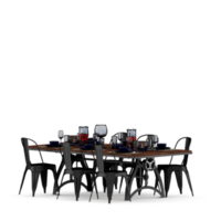 conjunto de mesa isométrica render 3d frontal png