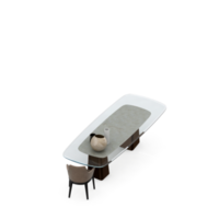 conjunto de mesa isométrica perspectiva 3d render png