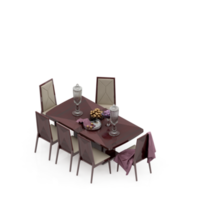 conjunto de mesa isométrica perspectiva 3d render png