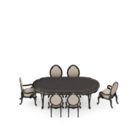 renderização 3d de perspectiva de conjunto de mesa isométrica png