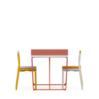 Isometric Table set front 3D render png