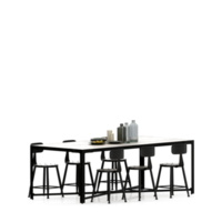 Isometric Table set front 3D render png