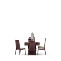 conjunto de mesa isométrica render 3d frontal png