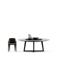 conjunto de mesa isométrica render 3d frontal png