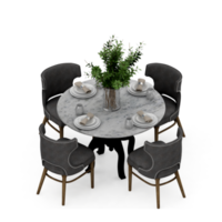 conjunto de mesa isométrica perspectiva 3d render png