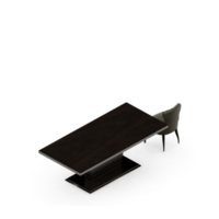 renderização 3d de perspectiva de conjunto de mesa isométrica png