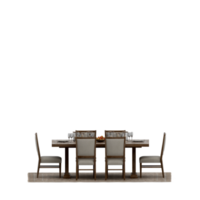 conjunto de mesa isométrica render 3d frontal png