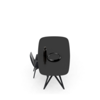 rendu 3d de la perspective de l'ensemble de table isométrique png