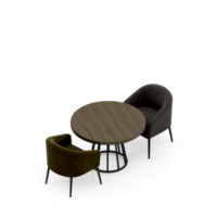 renderização 3d de perspectiva de conjunto de mesa isométrica png