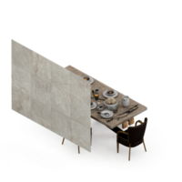 conjunto de mesa isométrica perspectiva 3d render png