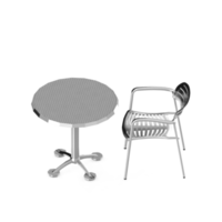 renderização 3d de perspectiva de conjunto de mesa isométrica png