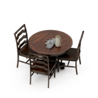 renderização 3d de perspectiva de conjunto de mesa isométrica png