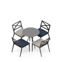 rendu 3d de la perspective de l'ensemble de table isométrique png